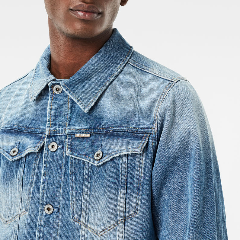G-Star RAW® 3301 Deconstructed 3D Slim Jacket Mittelblau detail shot