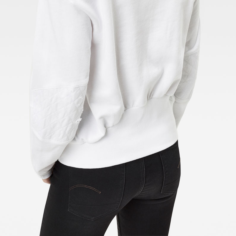 G-Star RAW® Moto-Restored Fyx Biker Sweater White detail shot