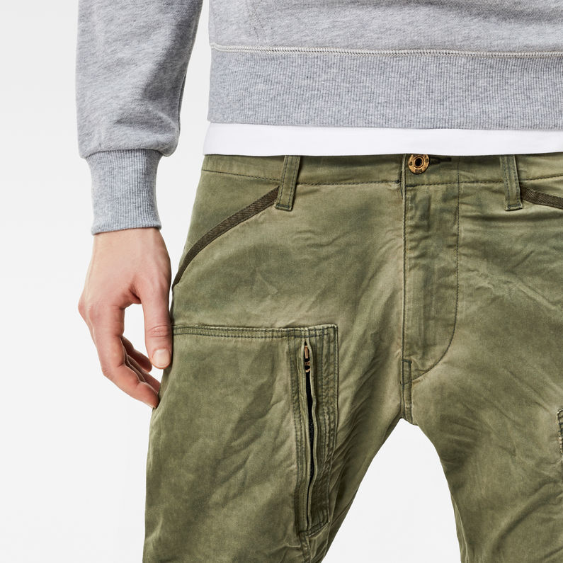 G-Star RAW® Powel 3D Tapered Cuffed Cargo Pants Green detail shot