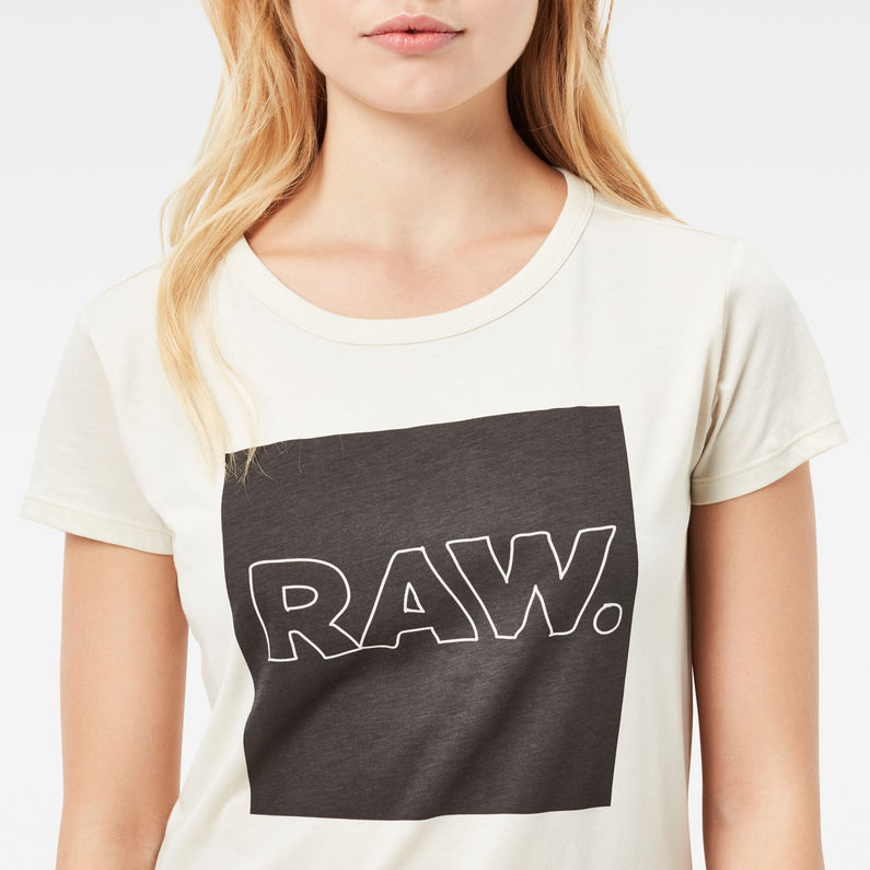 G-Star RAW® Bylzia Straight T-Shirt Blanco detail shot