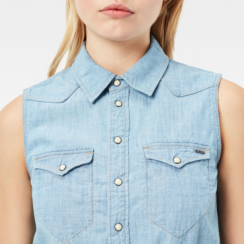 G-STAR® Tacoma Shorts Boilersuit Mittelblau detail shot