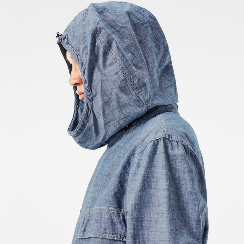 G-Star RAW® Chambray PW Hooded Jacket Azul intermedio detail shot