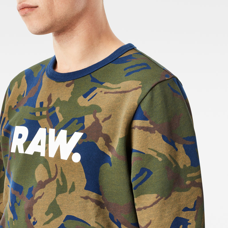 G-Star RAW® Dutch-Camo Core Sweater Green detail shot