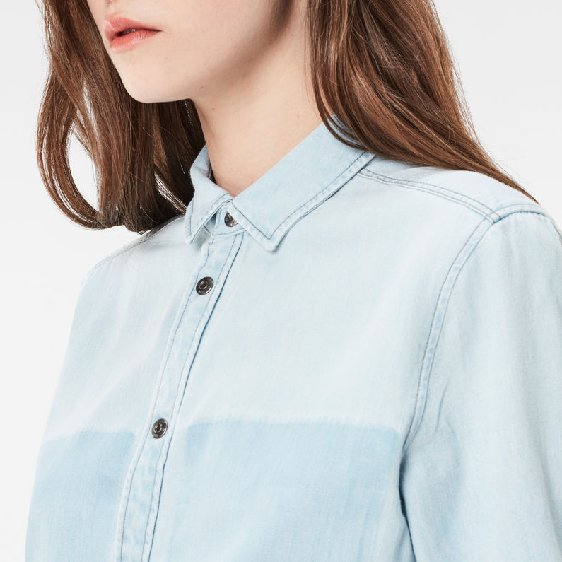 G-STAR® Modern Arc 3D Shirt Dress Azul claro detail shot
