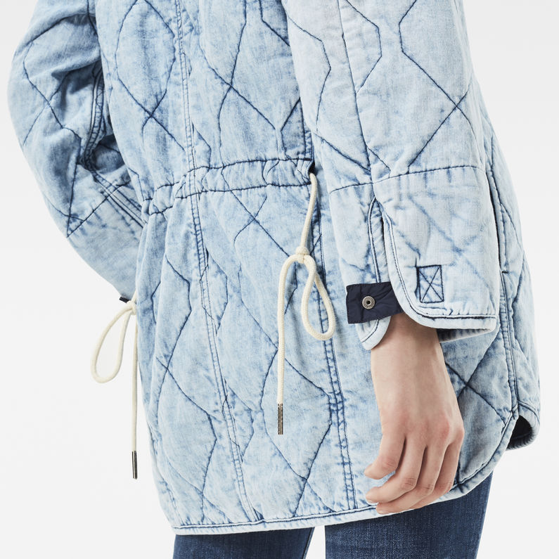 G-STAR® Quilted Padded Long Overshirt Medium blue detail shot