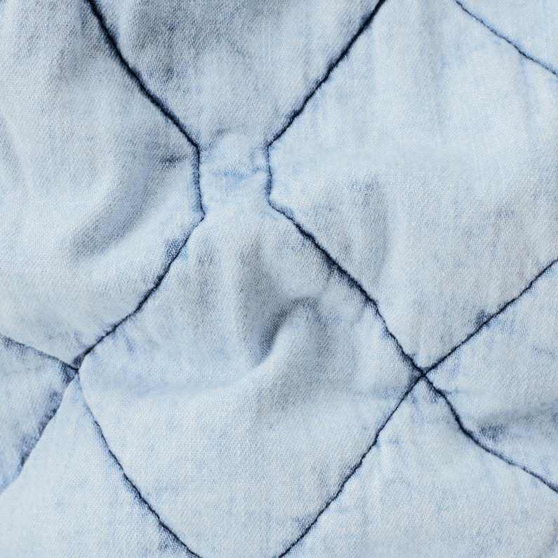 G-Star RAW® Quilted Padded Long Overshirt Bleu moyen fabric shot