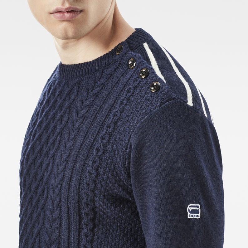 G-Star RAW® Dadin Hybrid Knit Dark blue detail shot