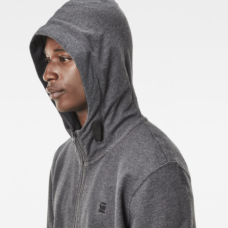 G-Star RAW® Core Hooded Zip Sweater Grey detail shot