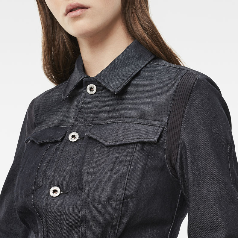 G-Star RAW® Motac Deconstructed Slim Denim Jacket Dark blue detail shot