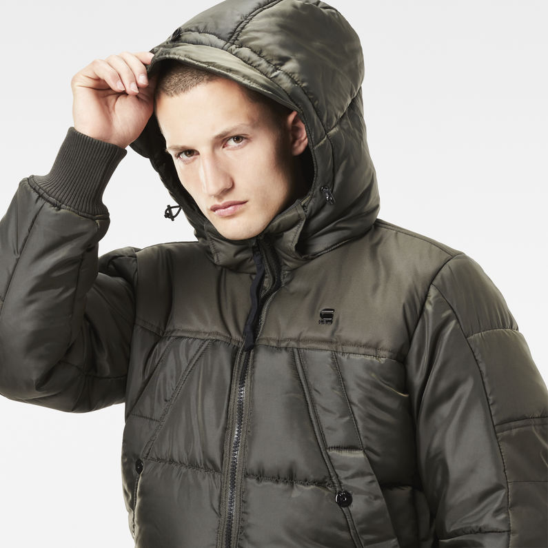 G-Star RAW® Whistler Hooded Bomber Green detail shot