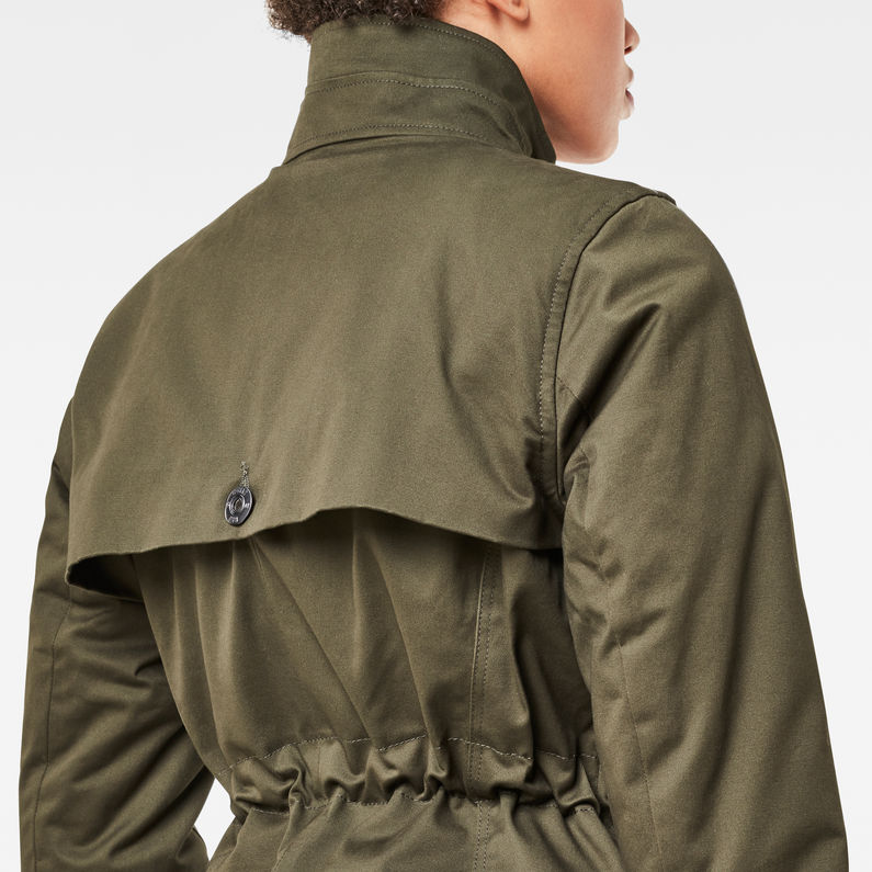 G-Star RAW® Minor Classic Padded Slim Trench Green detail shot
