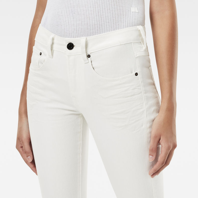 G-STAR® 3301 Moto-Restored Mid Waist Skinny Jeans Weiß