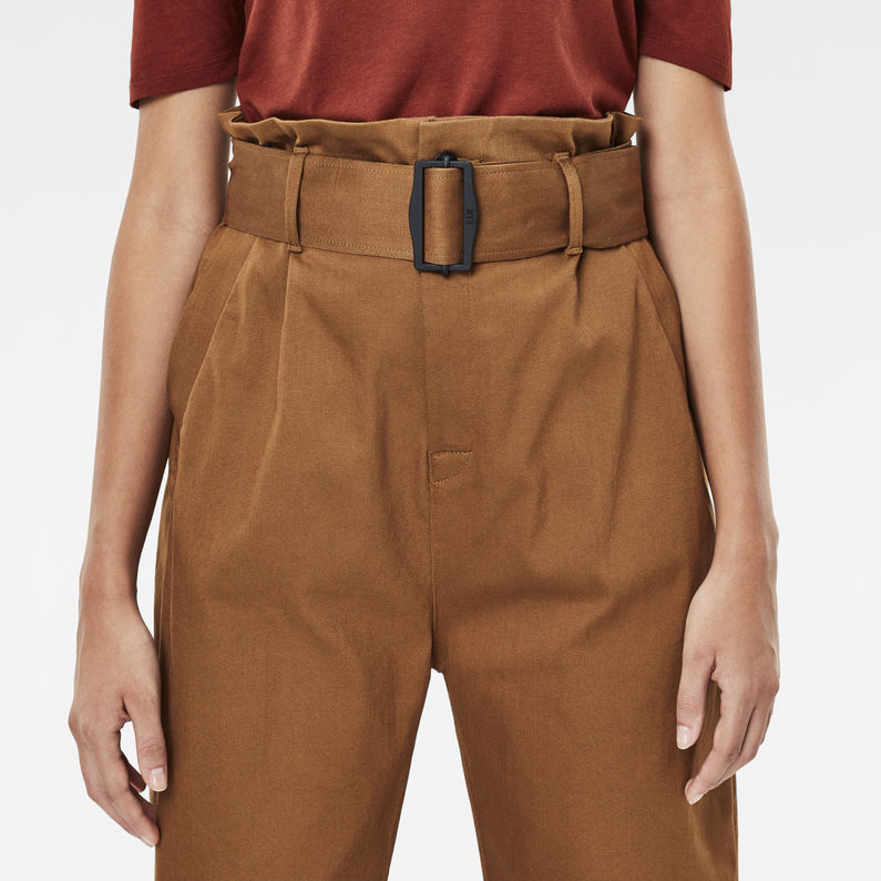 G-STAR® Bronson Xl Paperbag Waist Pants Brown detail shot