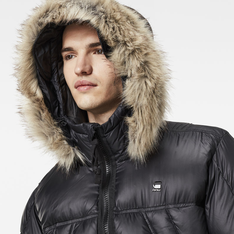 G-Star RAW® Whistler Hooded Down Jacket Black detail shot