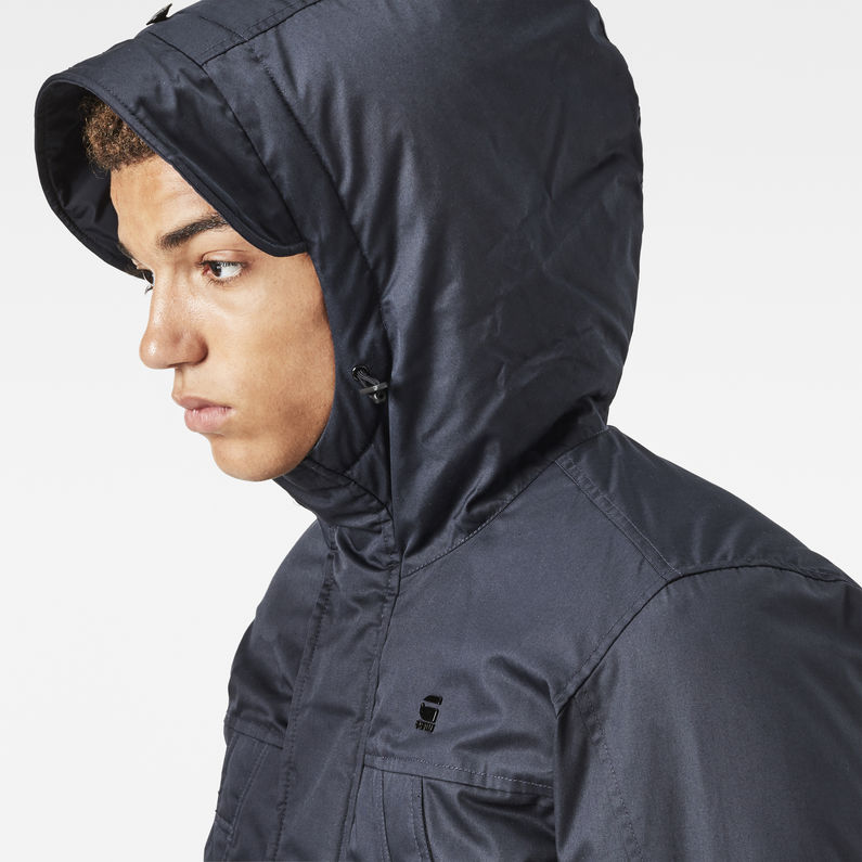 G-Star RAW® Whistler Twill Hooded Bomber Azul oscuro detail shot