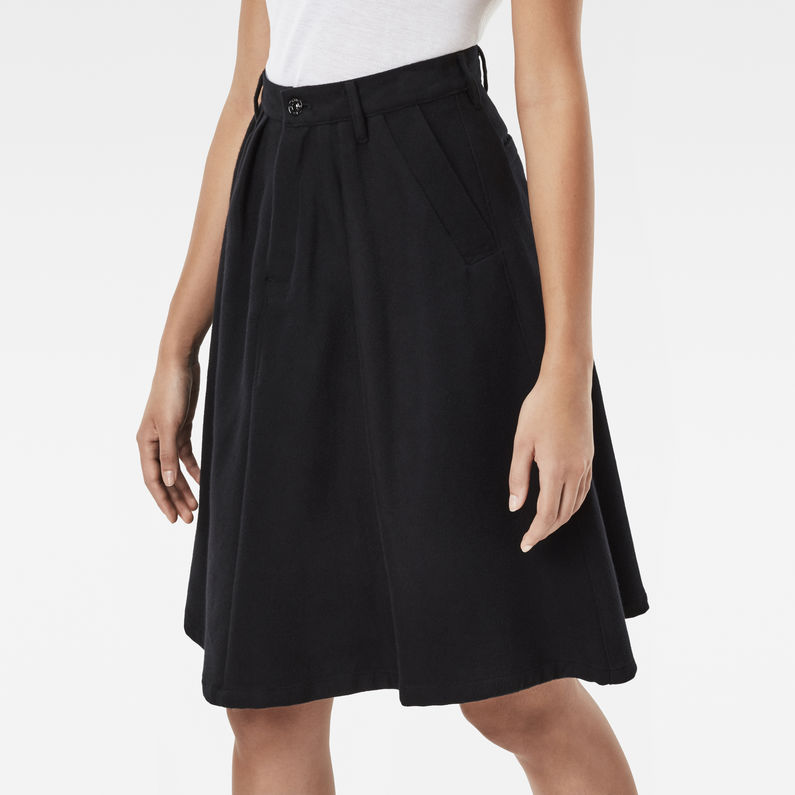 G-Star RAW® Bronson Ultra High Waist A-Line Skirt Black detail shot