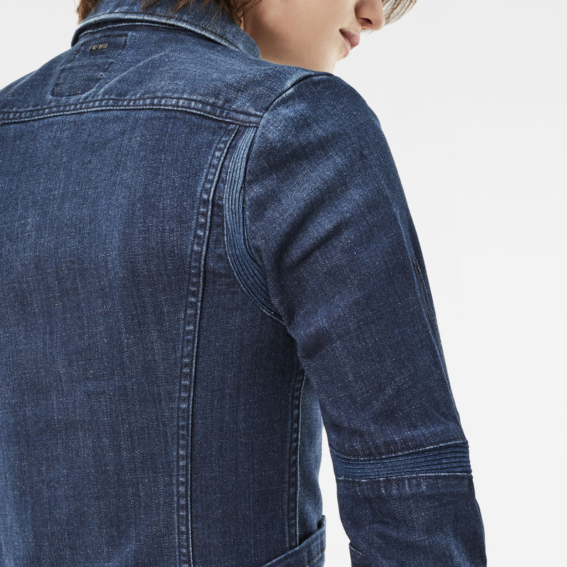 G-Star RAW® Motac Deconstructed Slim Denim Jacket Dark blue detail shot