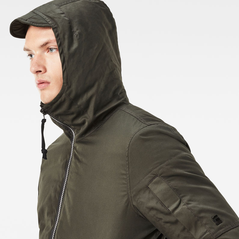 G-Star RAW® Batt Hooded Overshirt Green detail shot