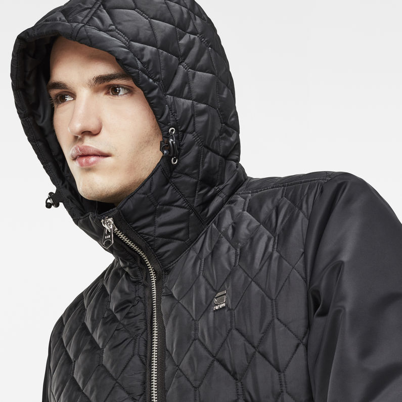 G-STAR® Hybrid Archive Meefic Hooded Overshirt Zwart detail shot