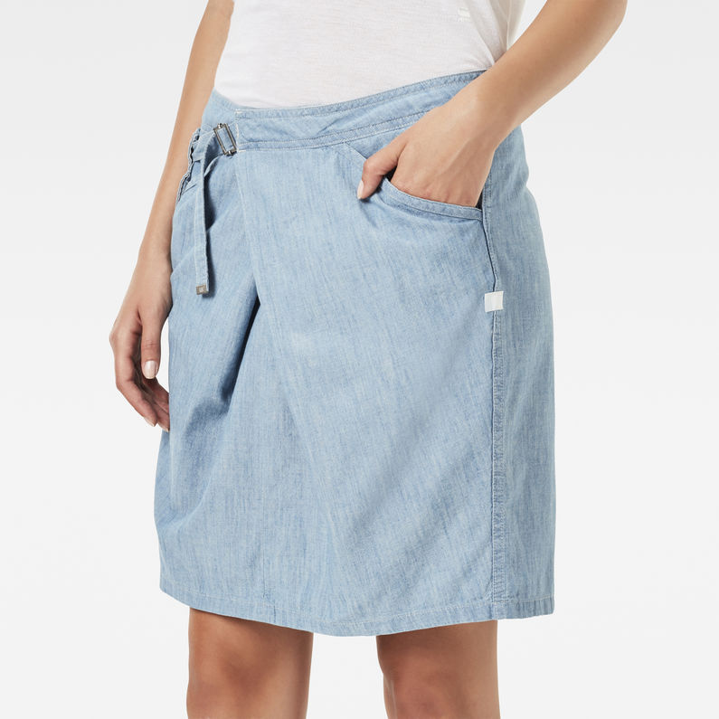 G-Star RAW® Rovic Pocket Wrap Midi Skirt Midden blauw