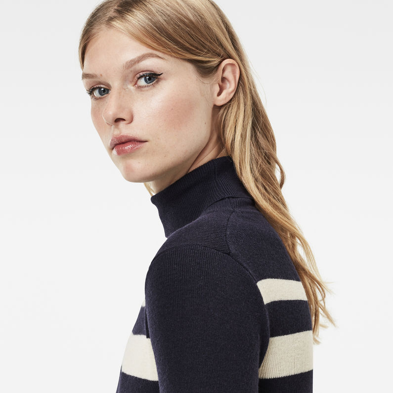 G-Star RAW® Jaedd Stripe Knit Dark blue detail shot