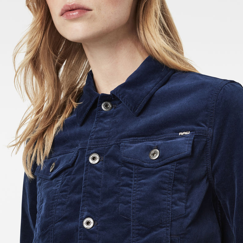 G-STAR® 3301 Straight Cropped Jacket Dark blue detail shot