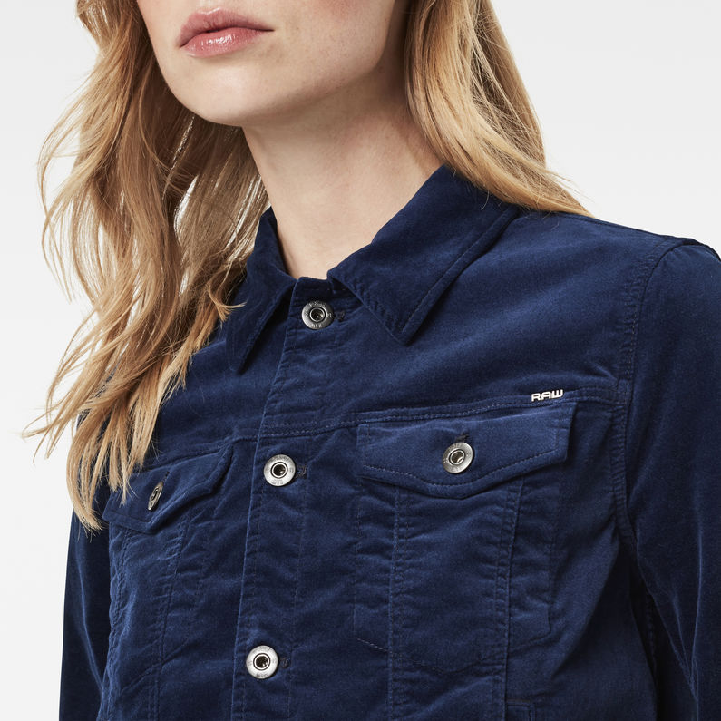 G-Star RAW® 3301 Straight Cropped Jacket Azul oscuro detail shot