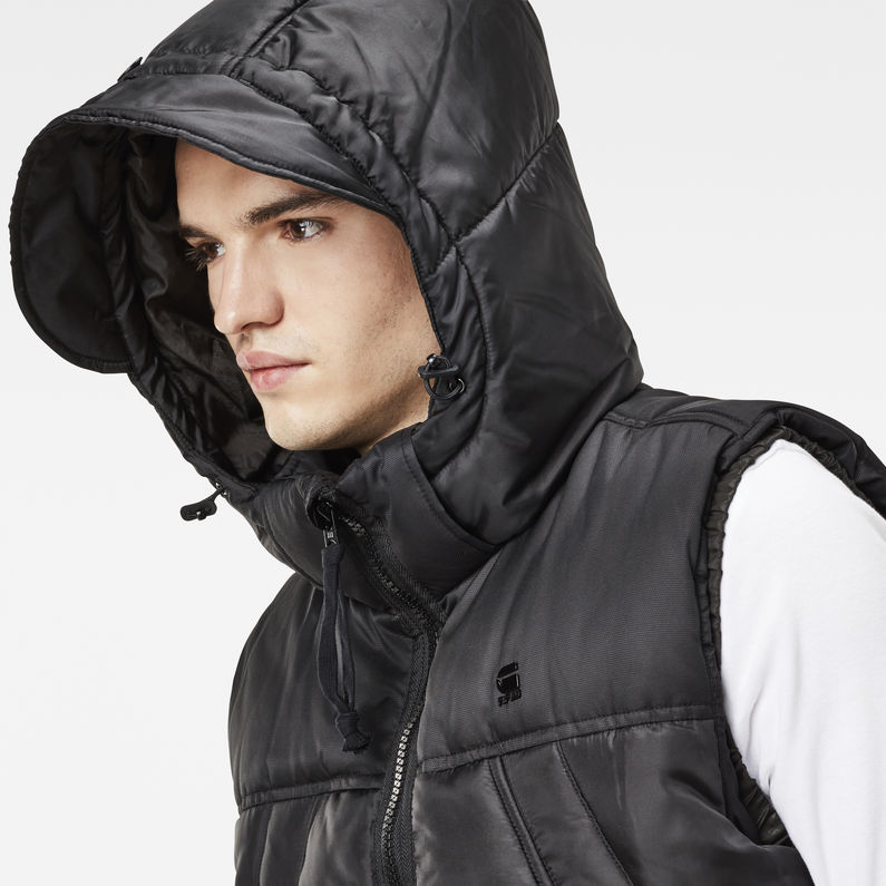 G-STAR® Whistler Hooded Vest Schwarz detail shot