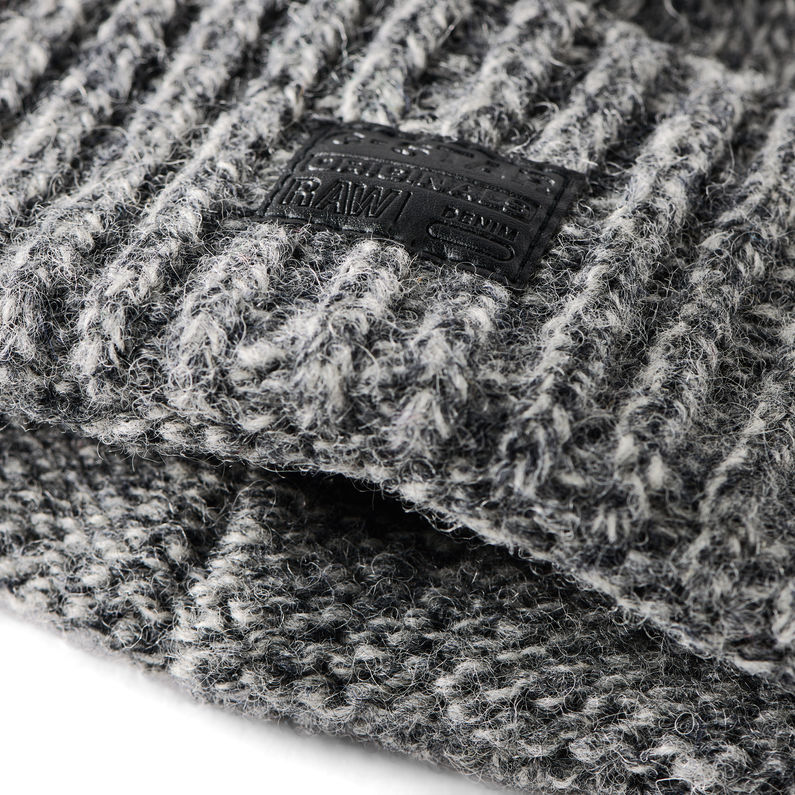 G-Star RAW® Wanin Heather Beanie Grey detail shot buckle