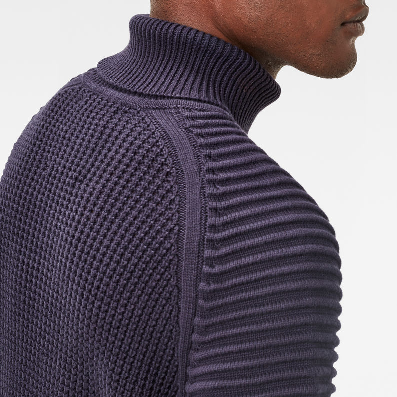 G-STAR® Suzaki Turtle Knit Azul oscuro detail shot