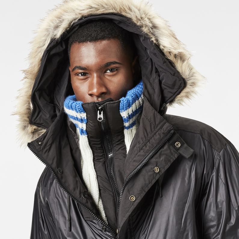 G-Star RAW® Artol Hooded Glove Anorak Black detail shot