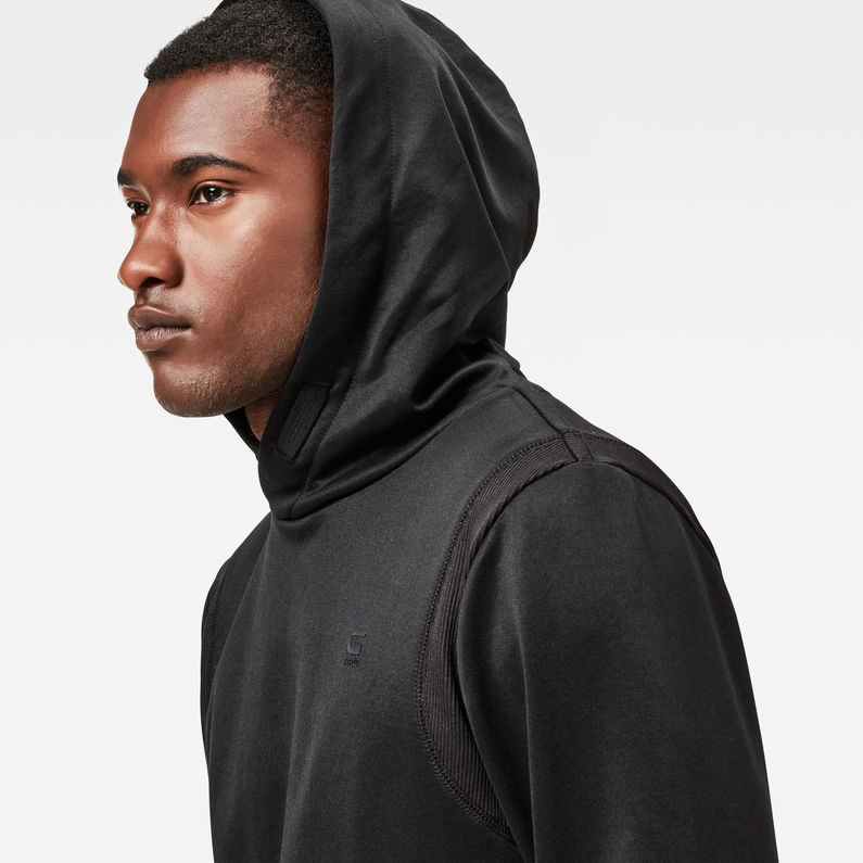 G-Star RAW® Motac Hooded Sweater Black detail shot