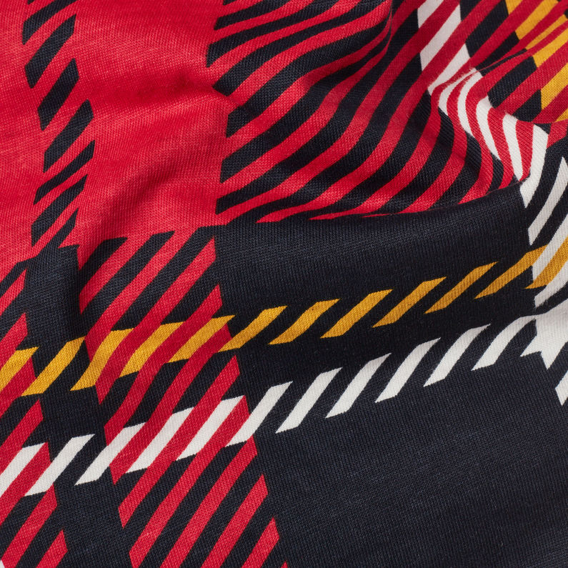 G-Star RAW® Royal Tartan X25 Print Straight T-Shirt Red fabric shot