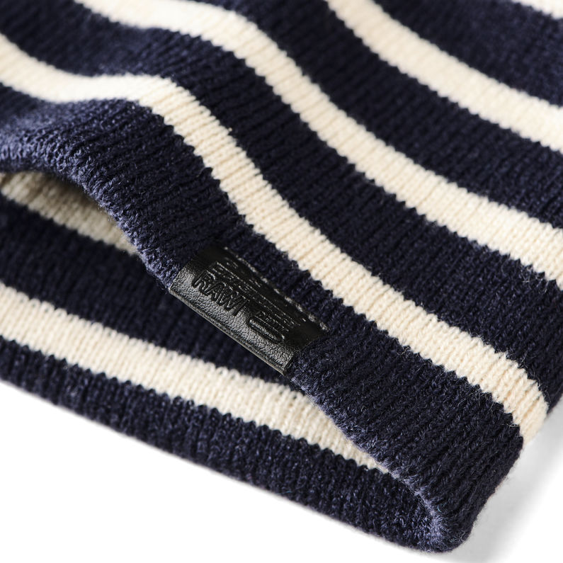 G-Star RAW® Ansem Long Straight Beanie Dark blue detail shot buckle