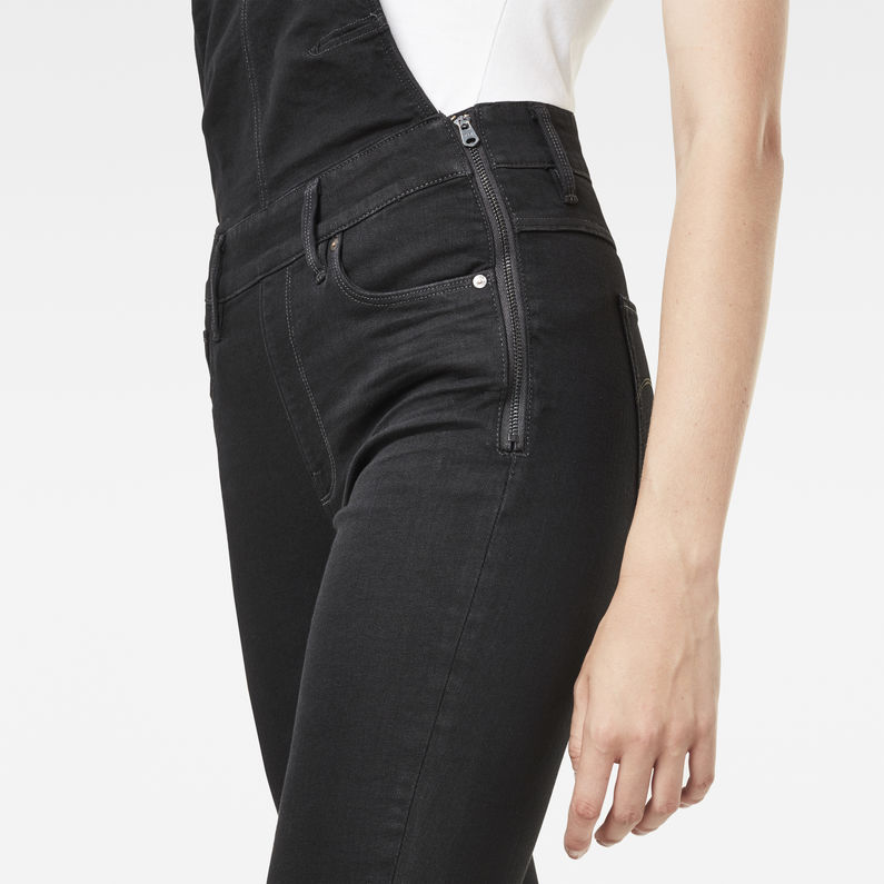 G-STAR® 3301 High Waist Skinny Overalls Dunkelblau detail shot