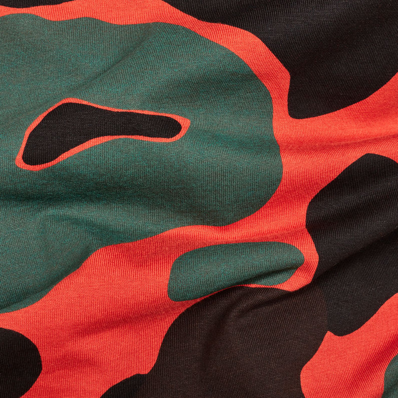 G-Star RAW® Blaze Orange Camouflage X25 Print T-Shirt Orange fabric shot