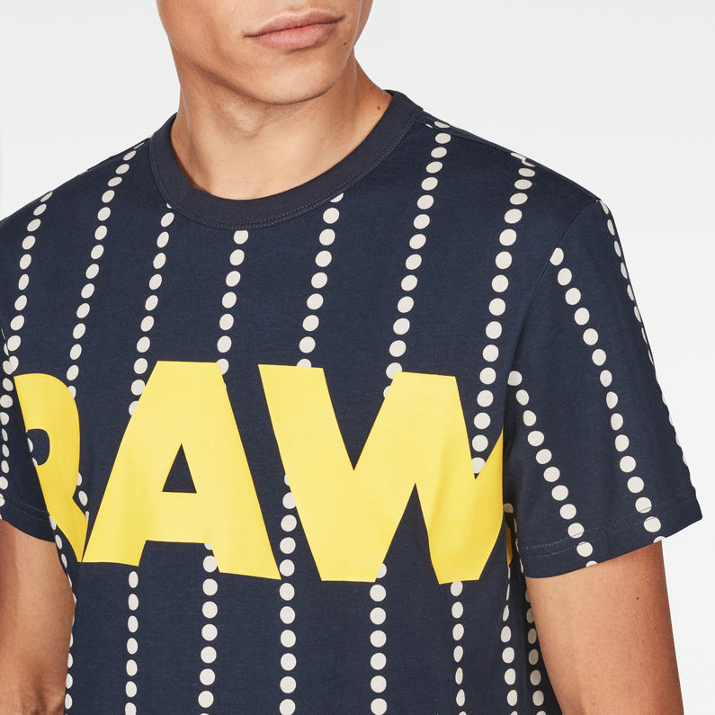 G-Star RAW® Wabash Stripe X25 Print T-Shirt Dark blue detail shot