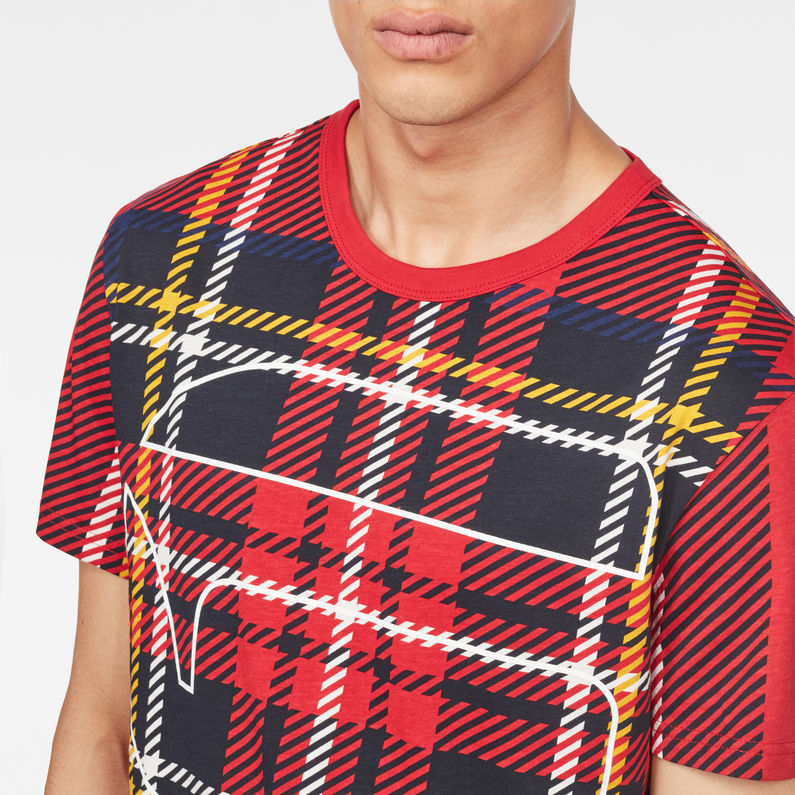 G-Star RAW® Royal Tartan X25 Print T-Shirt Rot detail shot