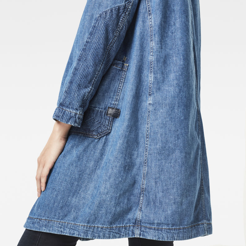 G-Star RAW® Blake Prestored Boyfriend Overcoat Medium blue detail shot