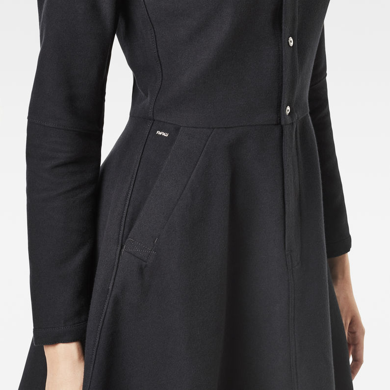 G-STAR® Bronson Flare Dress Black detail shot