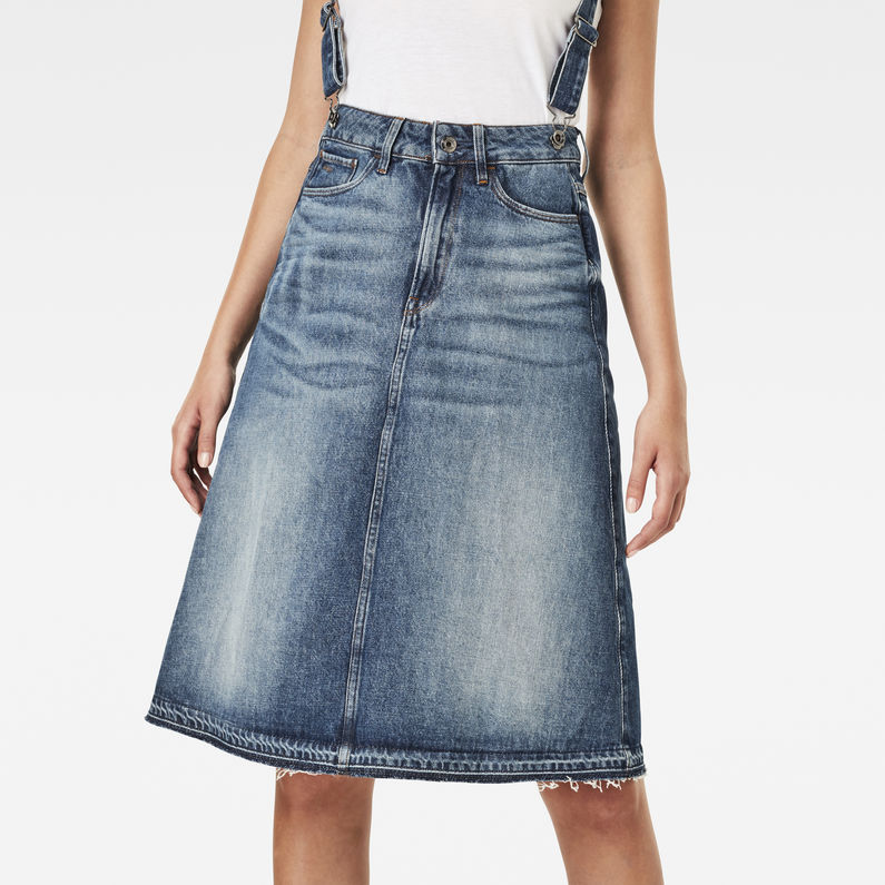 aline denim midi skirt