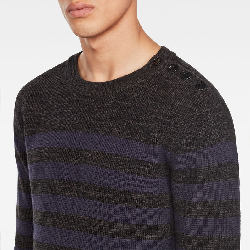 G-Star RAW® Dadin Stripe Knit Black detail shot