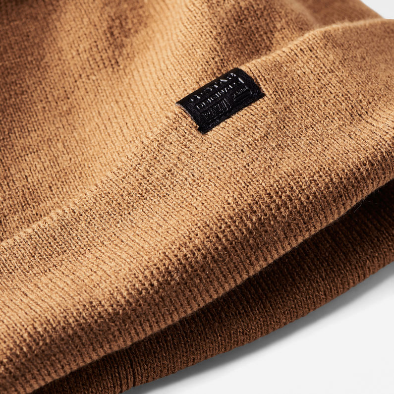 G-Star RAW® Ansem Long Beanie Brown detail shot buckle
