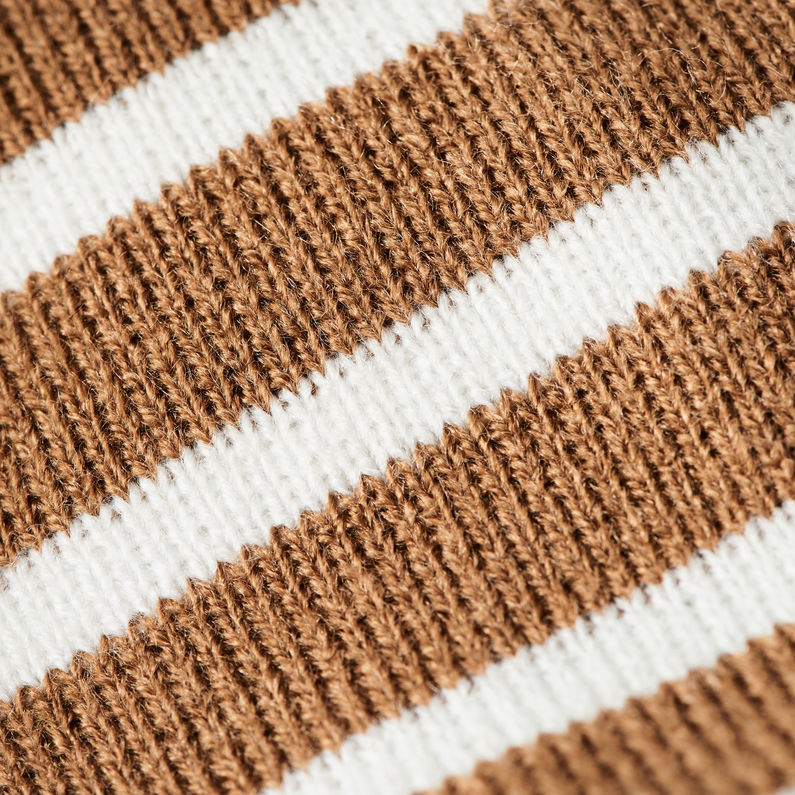 G-Star RAW® Ansem Long Beanie Stripe Braun fabric shot