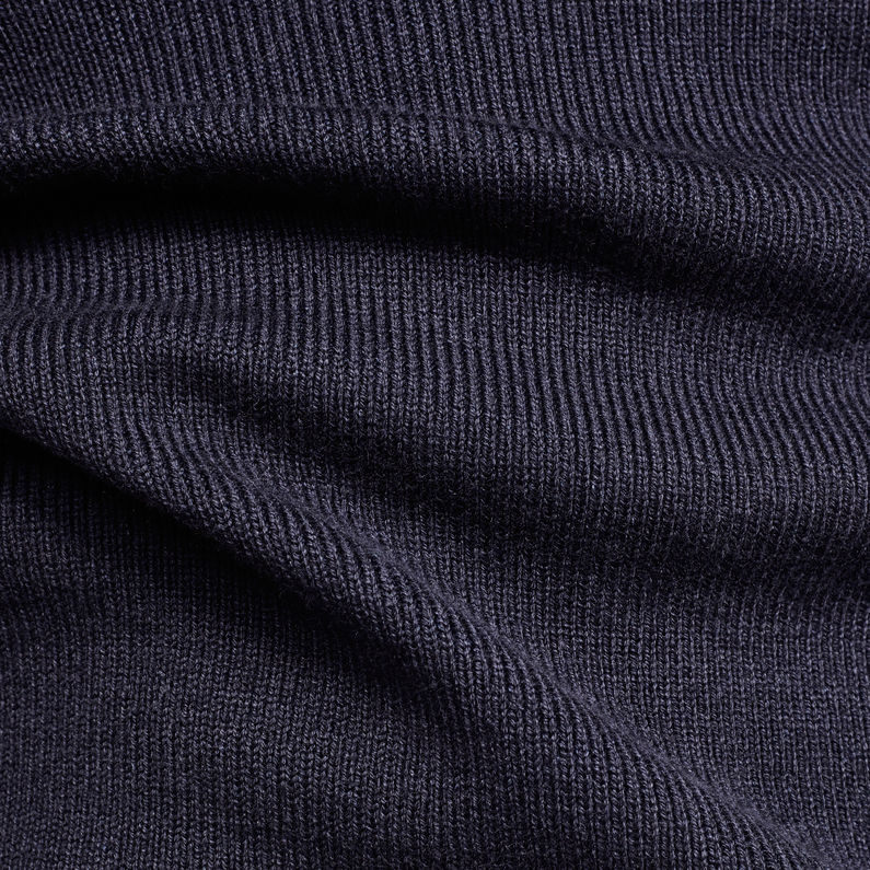 G-Star RAW® Raedium Mock Turtle Knit Bleu foncé fabric shot
