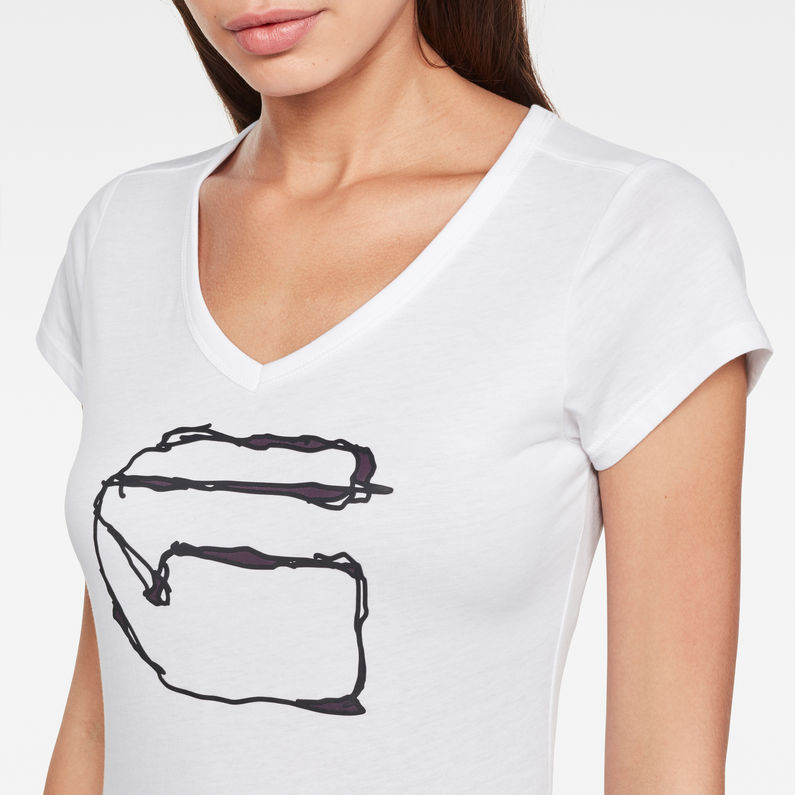 G-Star RAW® Monthon Slim T-Shirt White detail shot