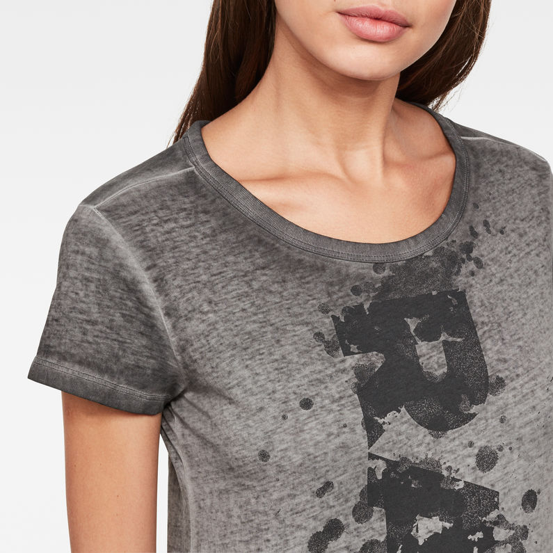G-Star RAW® Trozera Straight T-Shirt Grey detail shot