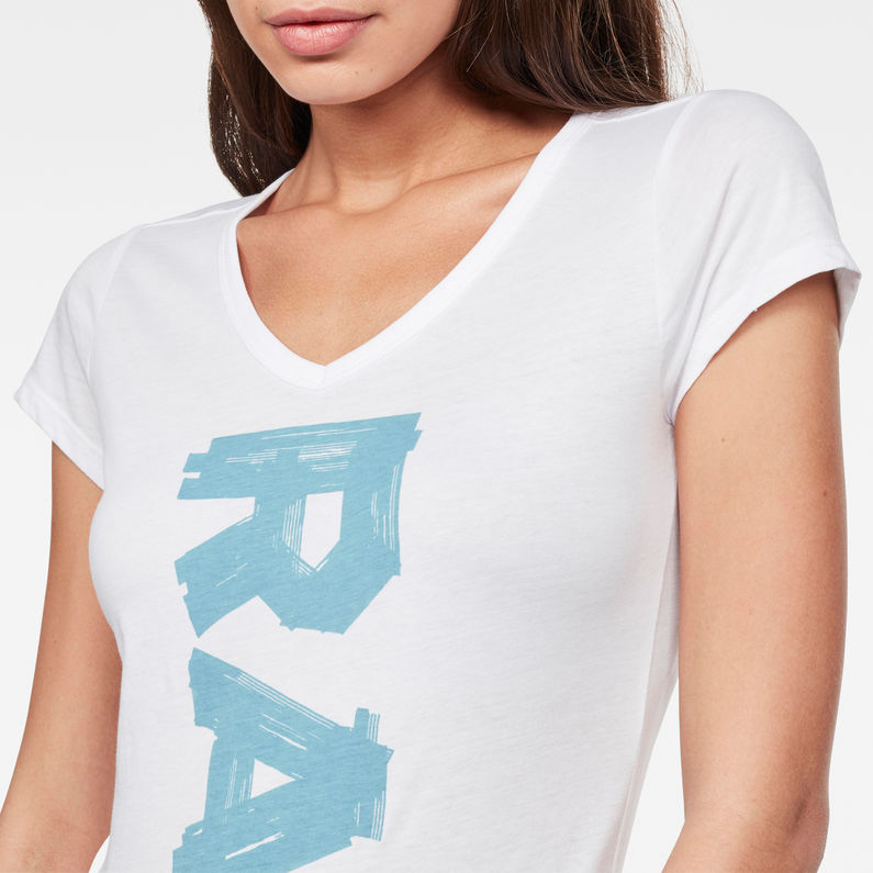 G-Star RAW® Thilea Slim V-Neck T-Shirt White detail shot