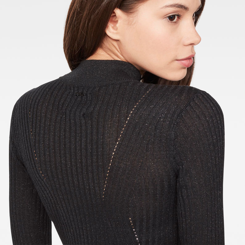 G-Star RAW® RC Lynn Mock-Turtle Knit Black detail shot