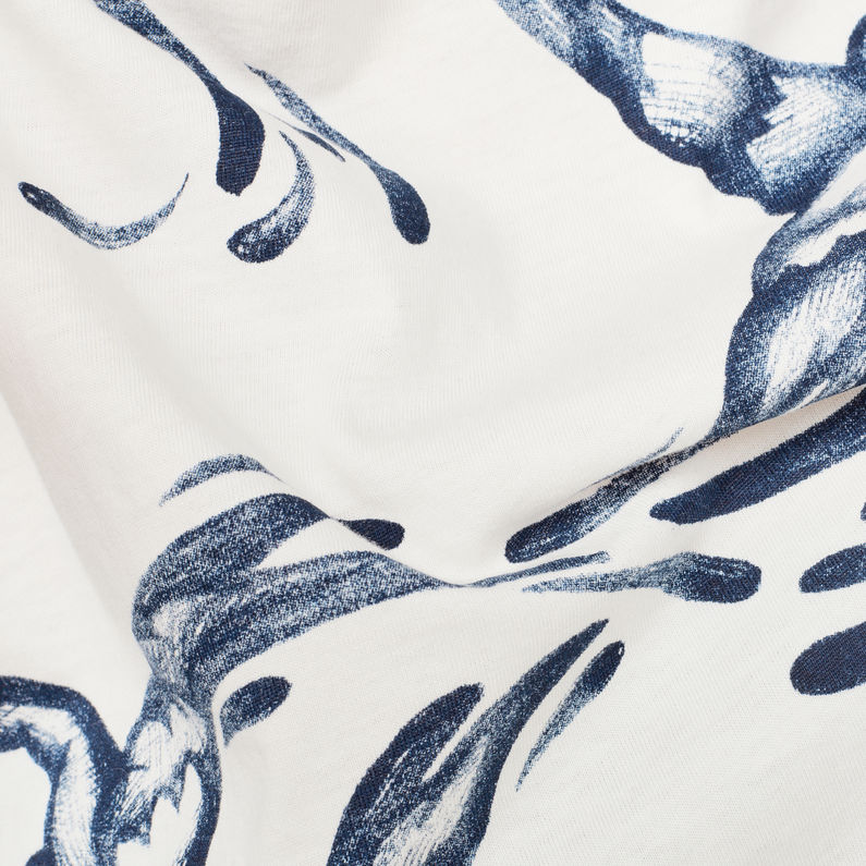 G-Star RAW® Chinoiserie X25 Print Straight T-Shirt White fabric shot